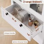 Meuble de rangement pour garde-manger de cuisine de 183 cm, garde-manger de style ferme moderne avec 2 grands tiroirs et étagères réglables, armoire de cuisine autonome pour salle à manger