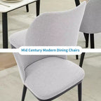 Ensemble de chaises de salle à manger modernes en tissu, chaises rembourrées avec pieds en bois, pour salle à manger et salon