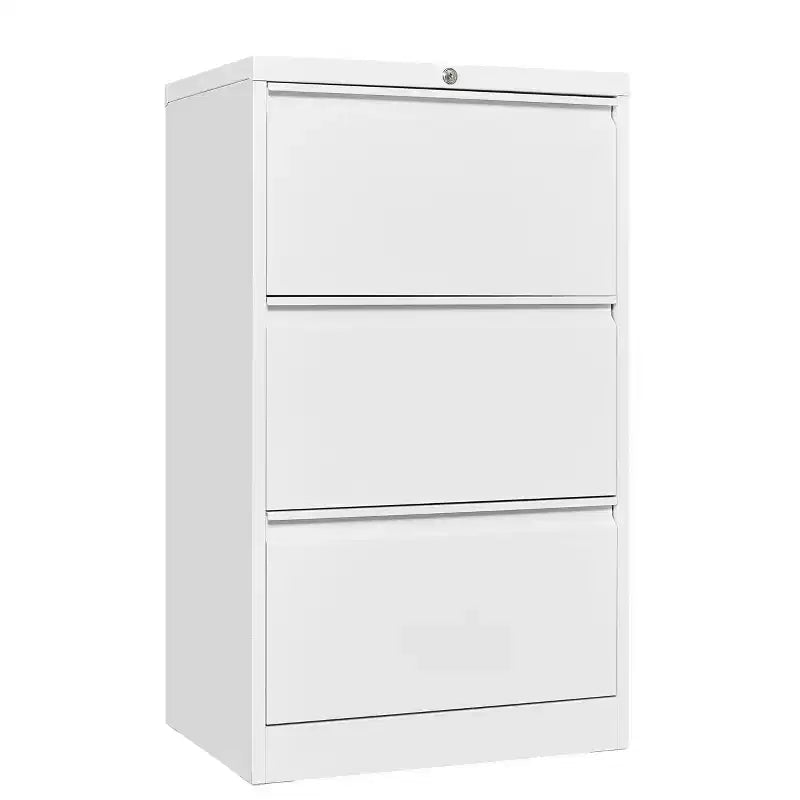 Classeur latéral à 3 tiroirs avec serrure, grande capacité de rangement pour le bureau, la maison ou le bureau