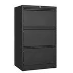 Classeur latéral à 3 tiroirs avec serrure, grande capacité de rangement pour le bureau, la maison ou le bureau