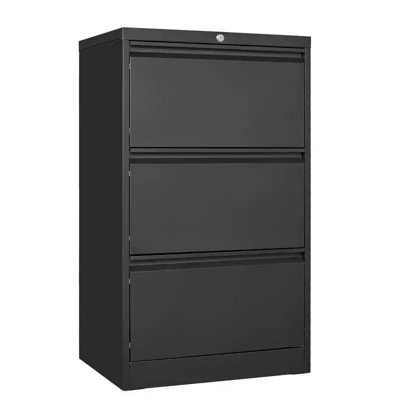 Classeur latéral à 3 tiroirs avec serrure, grande capacité de rangement pour le bureau, la maison ou le bureau