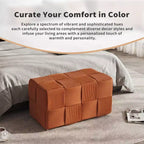GDFStudio Valerie Pouf rectangulaire en velours côtelé tissé