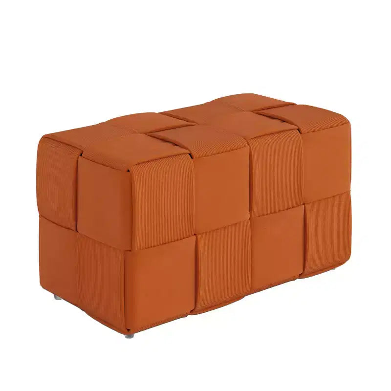 GDFStudio Valerie Pouf rectangulaire en velours côtelé tissé