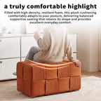 GDFStudio Valerie Pouf rectangulaire en velours côtelé tissé