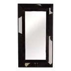 Miroir moderne pleine longueur avec cadre imprimé vache - Miroir mural décoratif pour salle de bain, chambre à coucher, salon ou couloir - 23, marron et blanc