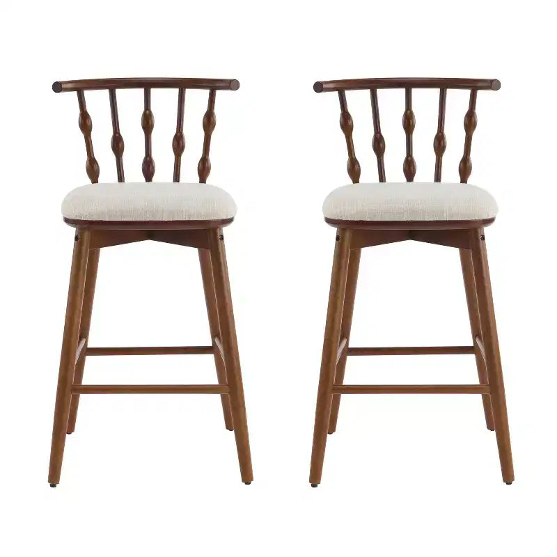 Tabourets de bar ModernLuxe (lot de 2/4), tabourets de comptoir à dossier en fuseau de style Mid-Century avec siège rembourré, tabourets de cuisine modernes pour îlot central
