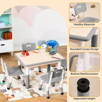 Table et 4 chaises ajustables pour enfants – Bureau multi-activités antidérapant et résistant aux graffitis pour [activités] – Âges
