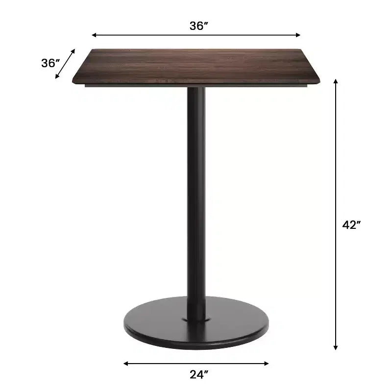 Plateau de table Flash Furniture Acadia avec technologie HPL TopGuard et base hauteur bar
