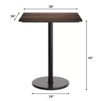 Plateau de table Flash Furniture Acadia avec technologie HPL TopGuard et base hauteur bar