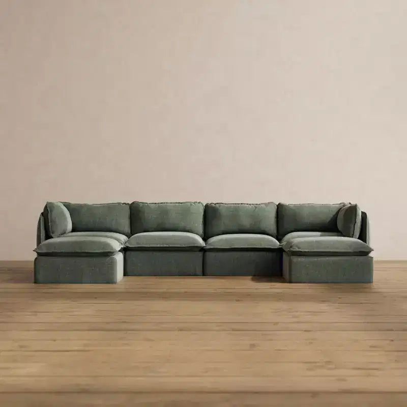 Canapé d'angle modulable lavable Anabei à 4 places en U | Assise Memorix+ et coussin profilé