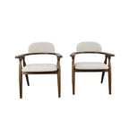 Christopher Knight Home Cedric Chaises de salle à manger rembourrées en bois d'hévéa de style fermier avec dossier incurvé (lot de 2)