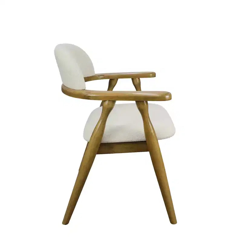 Christopher Knight Home Cedric Chaises de salle à manger rembourrées en bois d'hévéa de style fermier avec dossier incurvé (lot de 2)