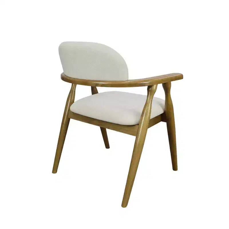 Christopher Knight Home Cedric Chaises de salle à manger rembourrées en bois d'hévéa de style fermier avec dossier incurvé (lot de 2)
