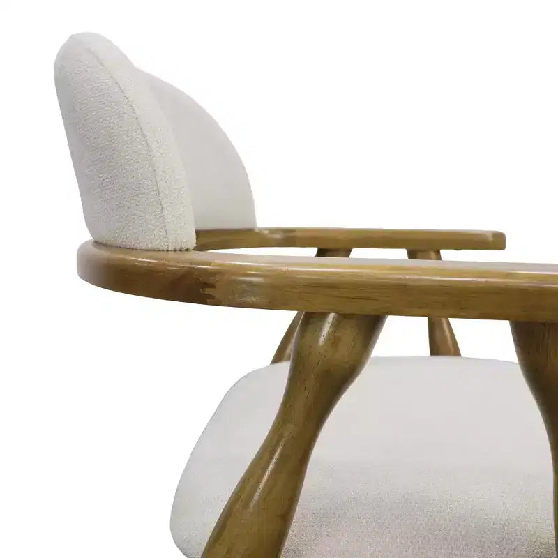 Christopher Knight Home Cedric Chaises de salle à manger rembourrées en bois d'hévéa de style fermier avec dossier incurvé (lot de 2)
