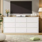 COZONY 9 Drawer Dresser, Wide Wooden Storage Chest with Modern Minimalist Design for Bedroom, Living Room, Hallway