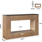 Console moderne Lantine, table d'entrée en bois de 140 cm avec rangement, table de canapé étroite et longue derrière le canapé pour salon, hall d'entrée, couloir