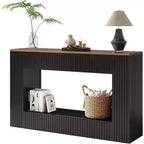 Console moderne Lantine, table d'entrée en bois de 140 cm avec rangement, table de canapé étroite et longue derrière le canapé pour salon, hall d'entrée, couloir