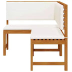 vidaXL Salon de jardin en acacia massif et polyester Naturel