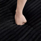 Canapé d'angle modulable en velours côtelé noir, convertible pour salon