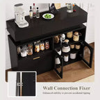 Meuble Bar à Café, 3 Tiroirs, Étagère Réglable, pour Salle à Manger, Salon, Cuisine