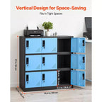 Casier métallique à 9 portes VEVOR, armoire de rangement en acier verrouillable, capacité de charge de 30 kg, 2 clés pour chaque porte, 3 niveaux, 90 x 45 x 94 cm, noir