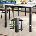 Table à manger longue industrielle pour 6-8 personnes, table de cuisine rectangulaire en bois avec cadre métallique robuste, style ferme moderne pour salle à manger et cuisine.