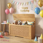 Banc de rangement pour enfants Costway, coffre à jouets de 40" avec couvercle à charnière, 2 charnières métalliques et poignées latérales