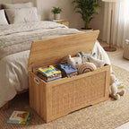 Banc de rangement pour enfants Costway, coffre à jouets de 40" avec couvercle à charnière, 2 charnières métalliques et poignées latérales