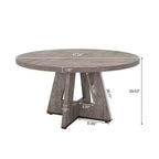 Table de salle à manger de ferme ronde MAYEERTY 47 pouces, table de cuisine rustique 4 places avec cadre en métal et plateau en MDF