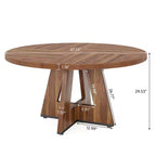 Table de salle à manger de ferme ronde MAYEERTY 47 pouces, table de cuisine rustique 4 places avec cadre en métal et plateau en MDF