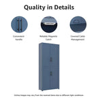 PexFix Armoire de cuisine autoportante avec 4 portes et étagères réglables, organisateur de rangement utilitaire au sol