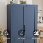PexFix Armoire de cuisine autoportante avec 4 portes et étagères réglables, organisateur de rangement utilitaire au sol