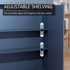PexFix Armoire de cuisine autoportante avec 4 portes et étagères réglables, organisateur de rangement utilitaire au sol