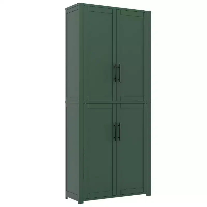PexFix Armoire de cuisine autoportante avec 4 portes et étagères réglables, organisateur de rangement utilitaire au sol