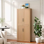 PexFix Armoire de cuisine autoportante avec 4 portes et étagères réglables, organisateur de rangement utilitaire au sol