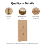 PexFix Armoire de cuisine autoportante avec 4 portes et étagères réglables, organisateur de rangement utilitaire au sol