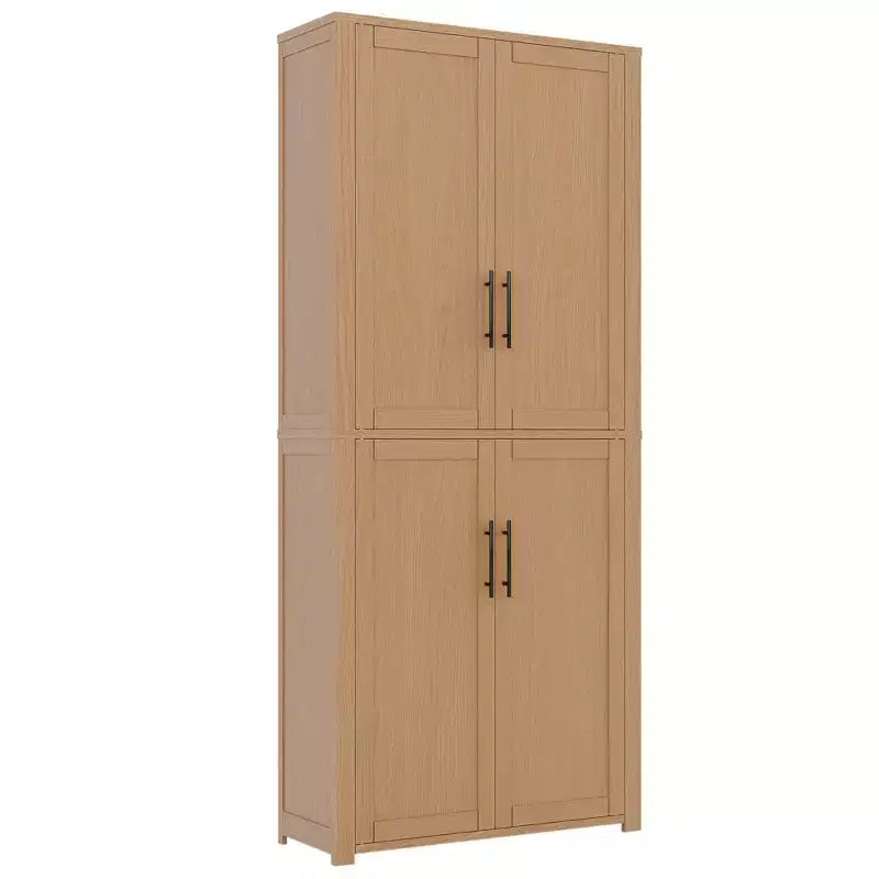 PexFix Armoire de cuisine autoportante avec 4 portes et étagères réglables, organisateur de rangement utilitaire au sol