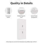 PexFix Armoire de cuisine autoportante avec 4 portes et étagères réglables, organisateur de rangement utilitaire au sol