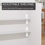 PexFix Armoire de cuisine autoportante avec 4 portes et étagères réglables, organisateur de rangement utilitaire au sol