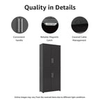 PexFix Armoire de cuisine autoportante avec 4 portes et étagères réglables, organisateur de rangement utilitaire au sol