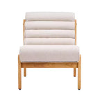 Fauteuil d'appoint FurnitureR avec cadre en bois massif, assise rembourrée épaisse et dossier ergonomique, fauteuil moderne pour salon, chambre et coin lecture
