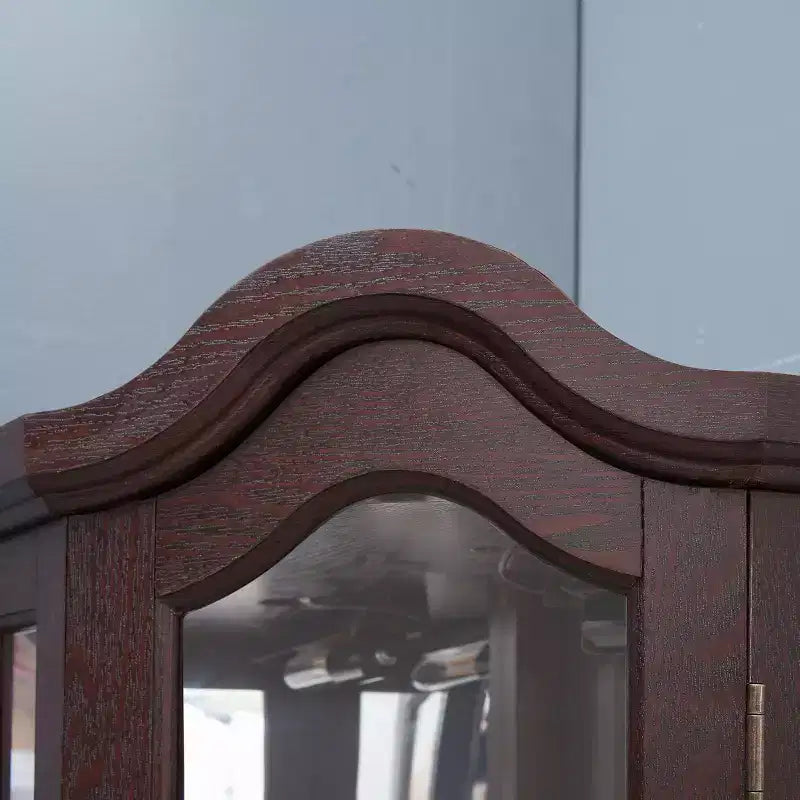 Meuble TV MAYEERTY pour salon en MDF + verre trempé, 3 tiroirs à fermeture amortie, étagères ouvertes