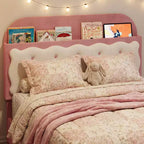 Coolmee Lits Jumeaux, Lit Plateforme Rembourré avec Tête de Lit Capitonnée Rangement, Tiroir, Lattes en Bois Robustes, Pas Besoin de Sommier Tapissier, Assemblage Facile