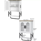 Meuble Haut de Salle de Bain Dcolora avec Étagère Réglable, Porte-Serviettes, 2 Portes en Verre