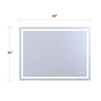 SUMERAIN Miroir de salle de bain mural LED 48x36, incassable, anti-buée ETL, intensité variable en continu