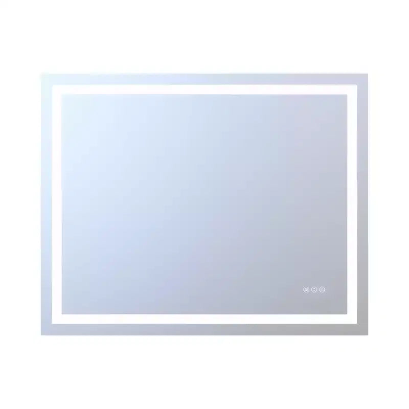 SUMERAIN Miroir de salle de bain mural LED 48x36, incassable, anti-buée ETL, intensité variable en continu