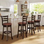 Costway Lot de 2/4 tabourets de bar pivotants de 76 cm de hauteur avec dossier, siège en similicuir pour pub