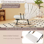 Costway Fauteuil à bascule de puériculture 1/2 PCS avec dossier réglable sur 5 niveaux et repose-pieds rétractable