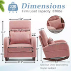 Fauteuil à bascule rembourré rose Karl Home