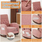 Fauteuil à bascule rembourré rose Karl Home